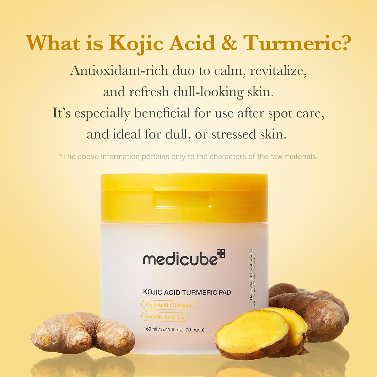 Medicube Kojic Acid Turmeric disques éclat, 70 disques
