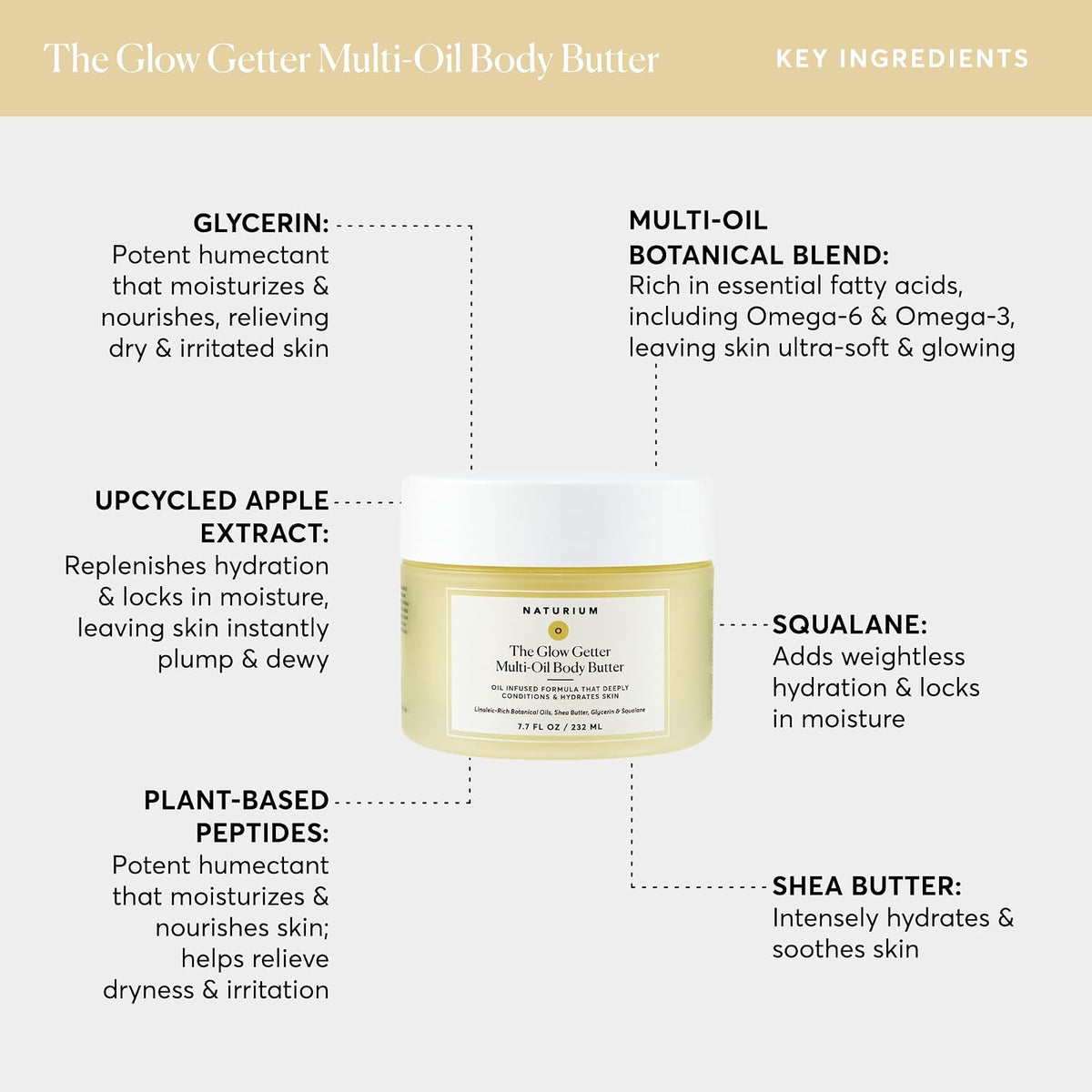 Naturium The Glow Getter beurre corporel fouetté 230 ml
