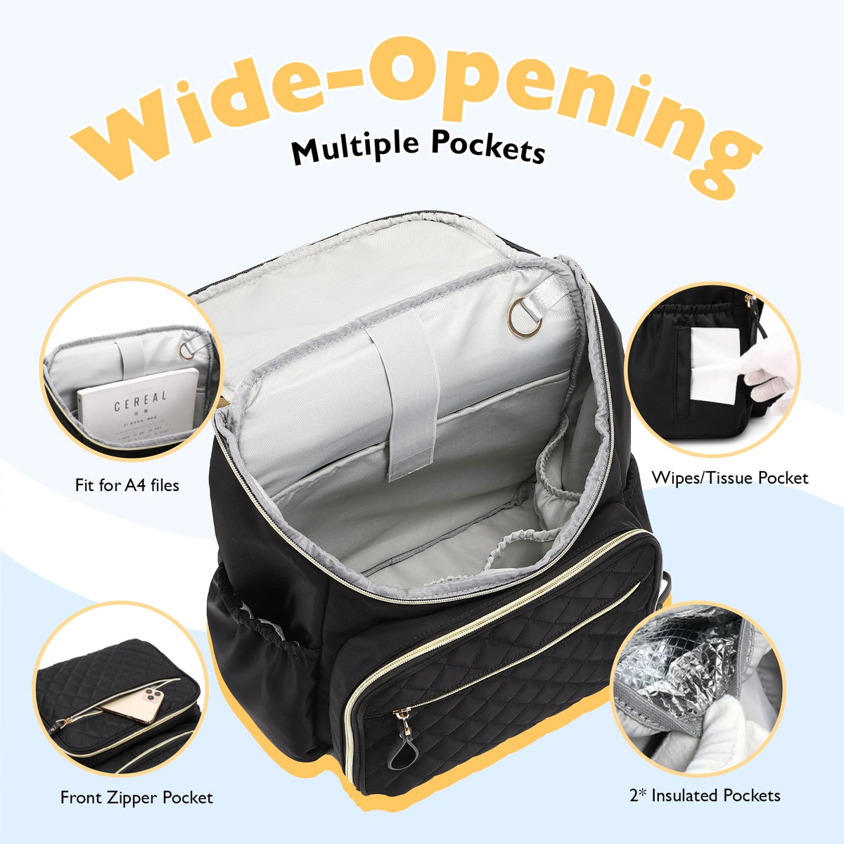 Loradi sac à dos à langer matelassé