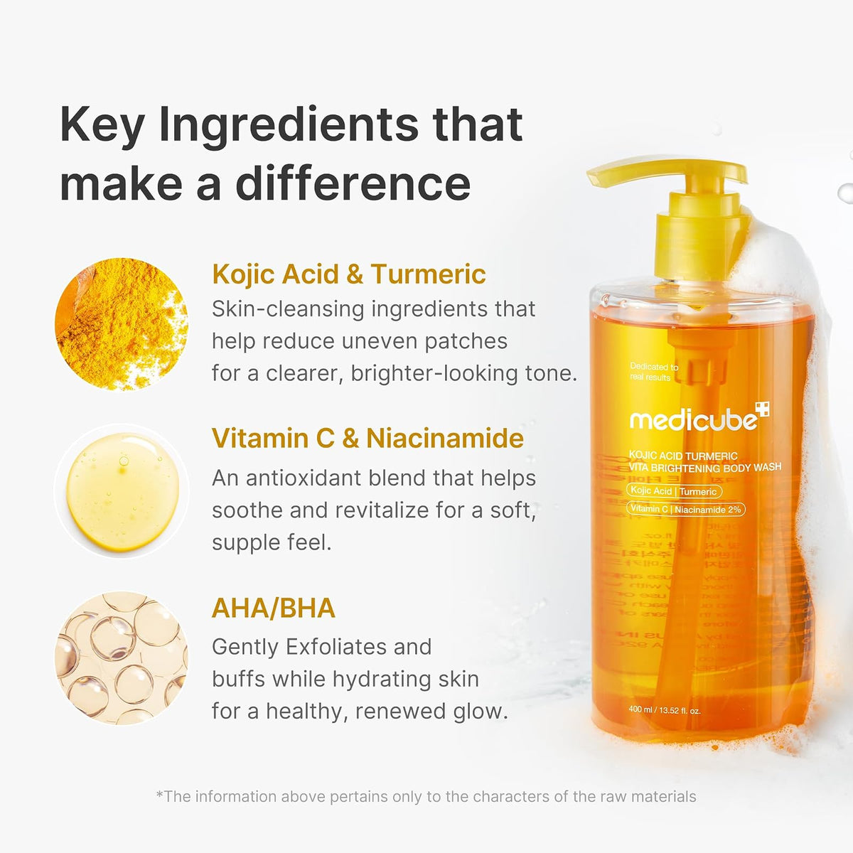 Medicube Kojic Acid Turmeric Vita gel douche, 400 ml