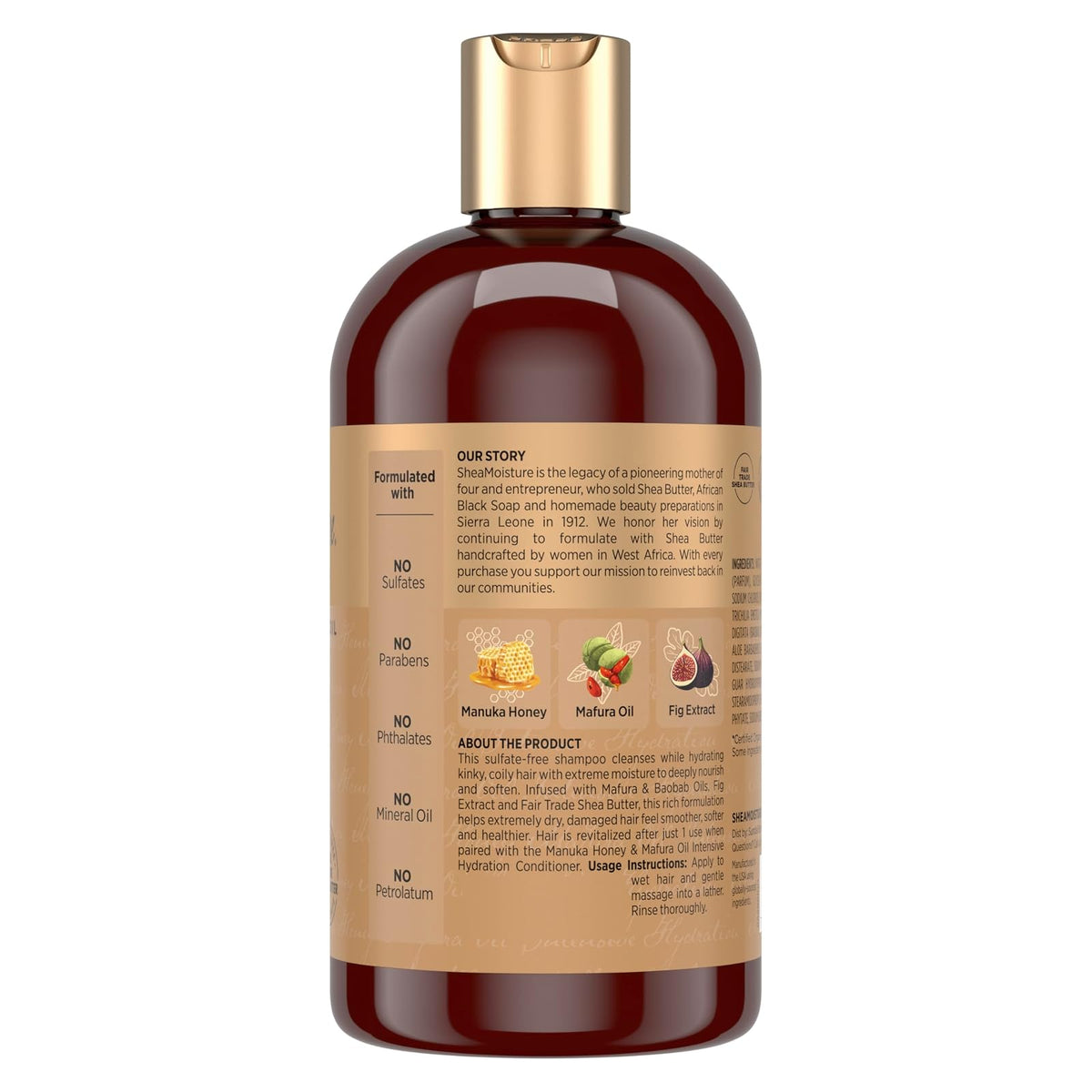 SheaMoisture shampooing miel de manuka et huile de mafura 384 ml