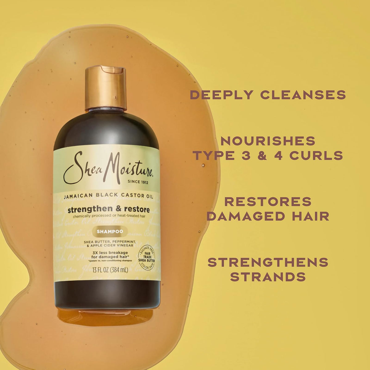 SheaMoisture shampooing Jamaican Black Castor Oil 384 ml
