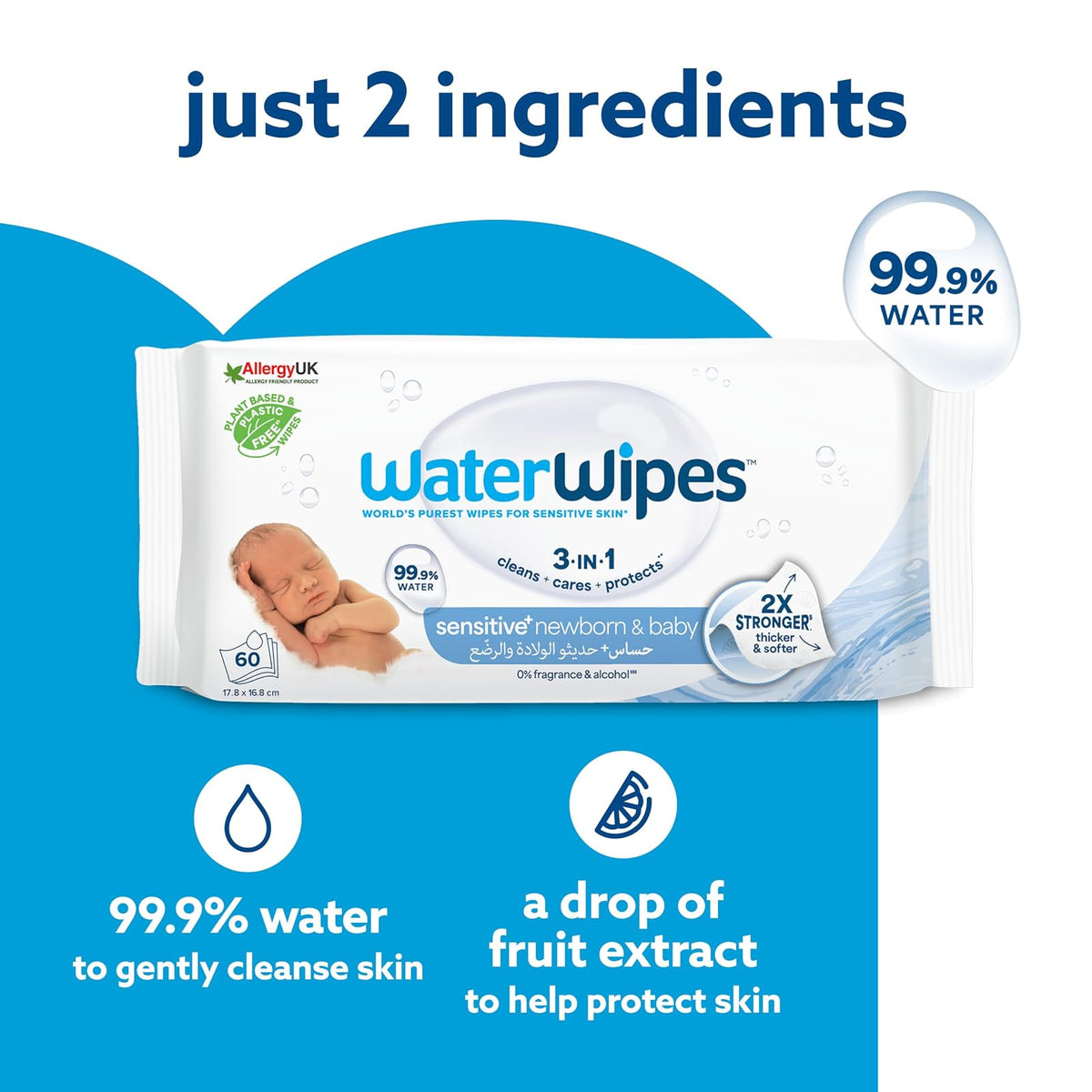 WaterWipes lingettes bébé, paquet de 60