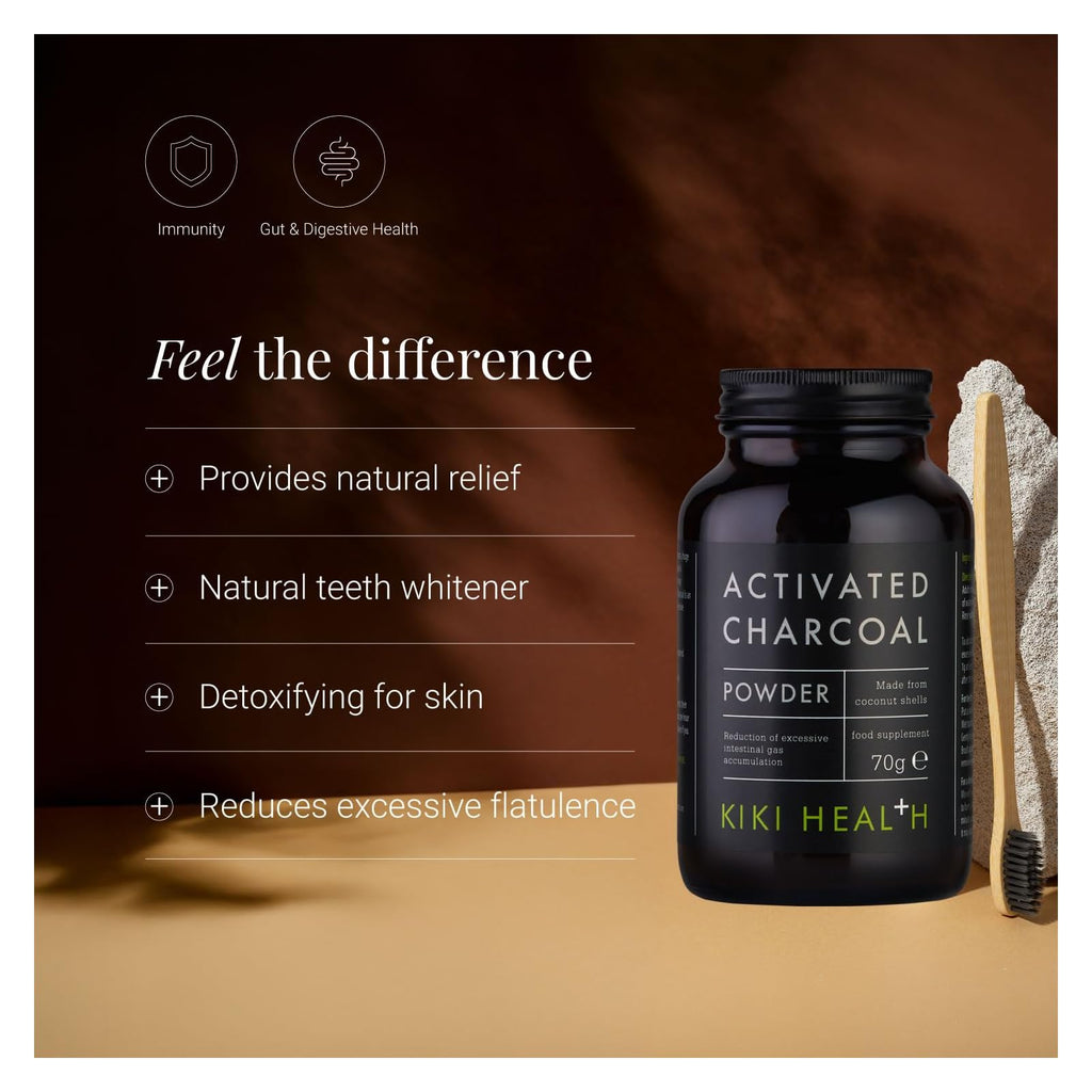 Kiki Health charbon végétal actif en poudre, 70 g