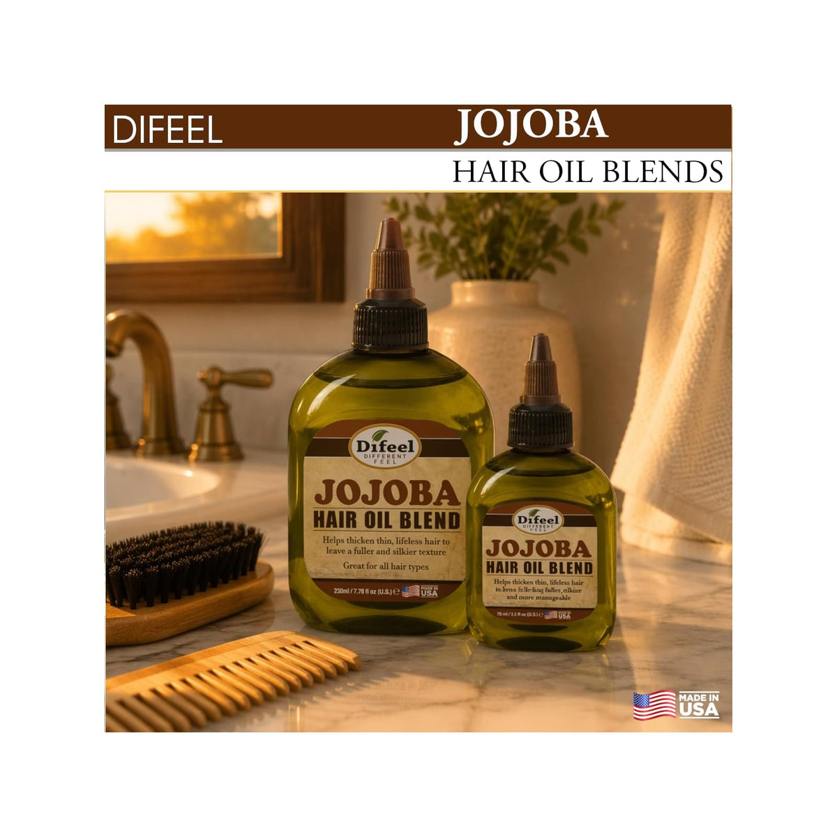 Difeel huile capillaire au jojoba 75 ml