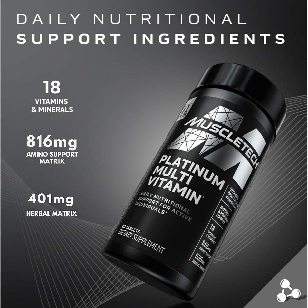 MuscleTech Platinum multivitamines, 90 comprimés