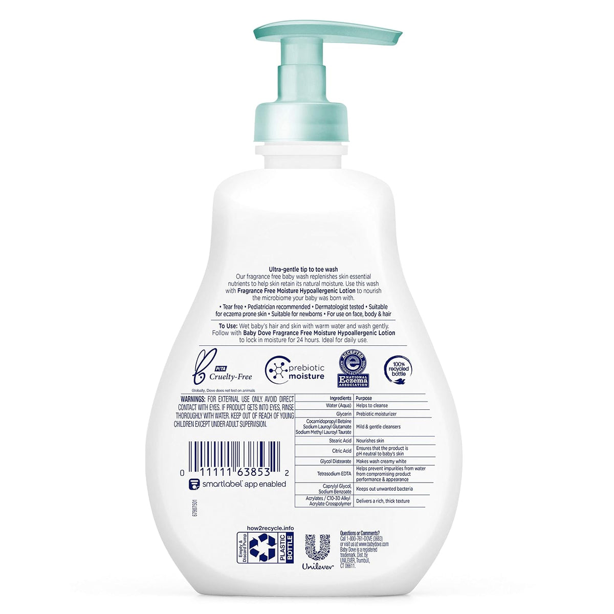 Dove Baby gel lavant sans parfum 384 ml