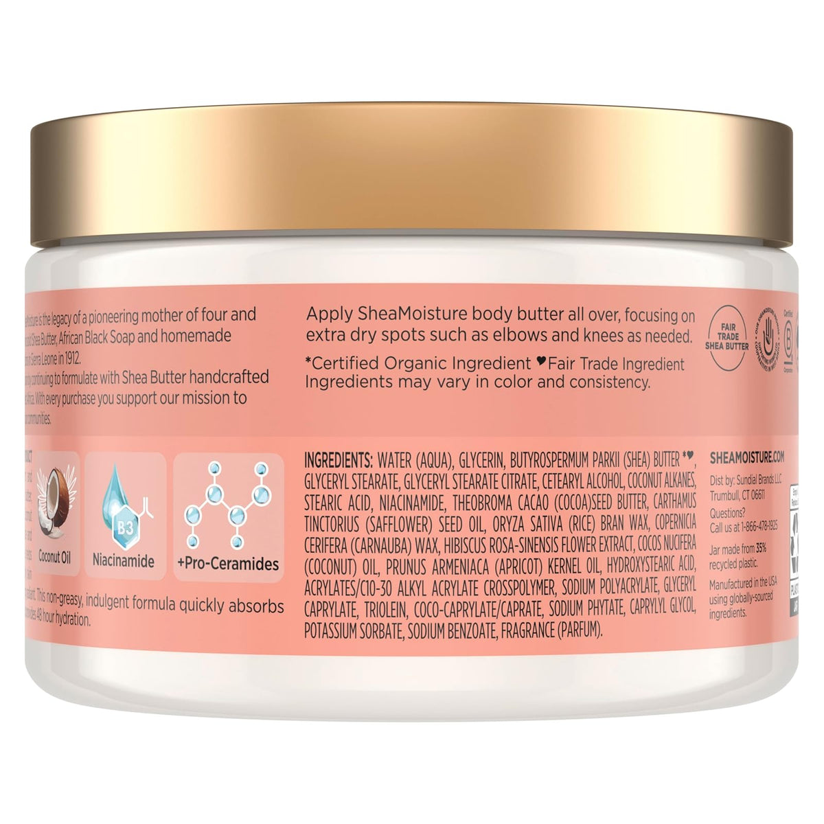 SheaMoisture Illuminating beurre corporel coco et hibiscus 326 g