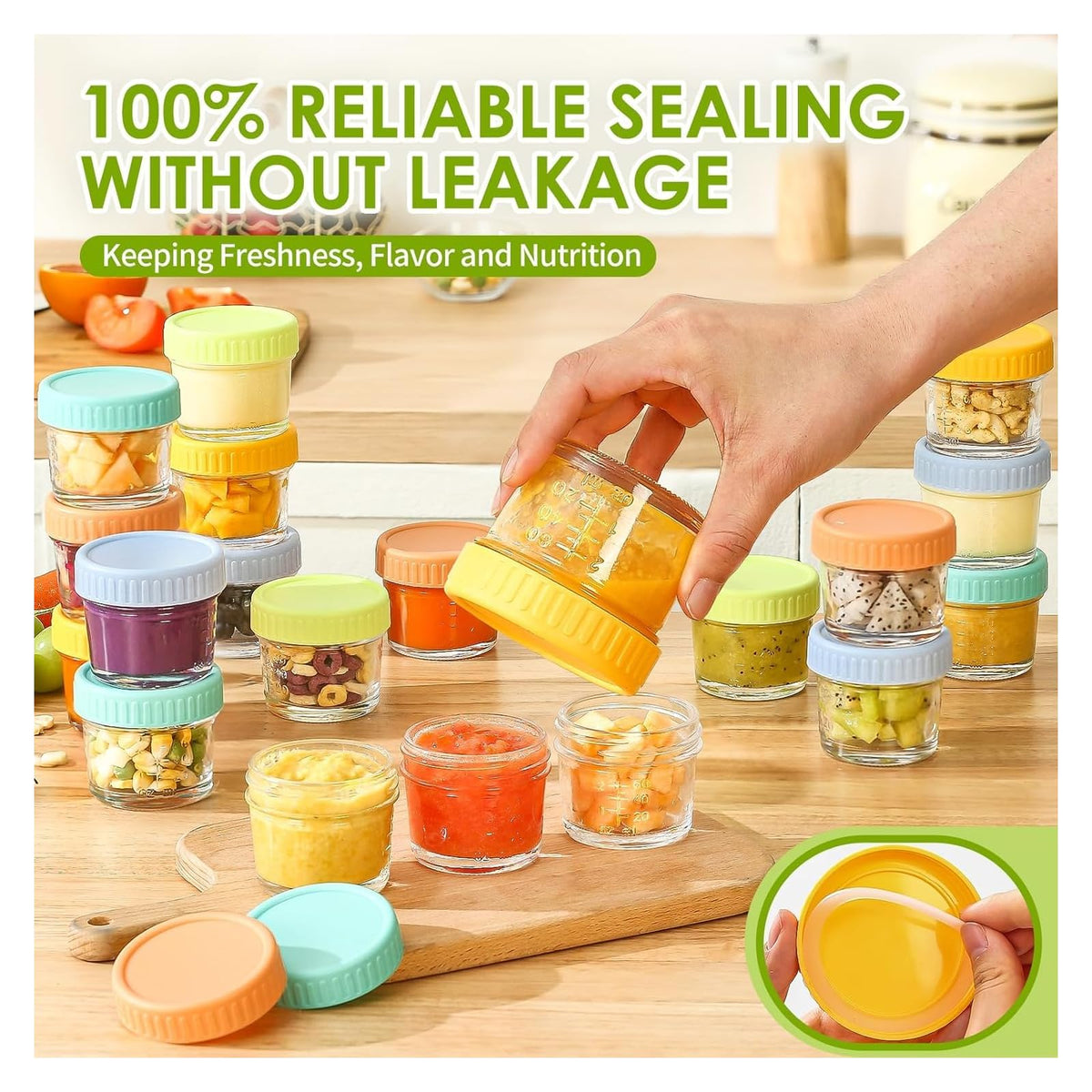 Ctoby pots en verre pour purées, 12 x 120 ml