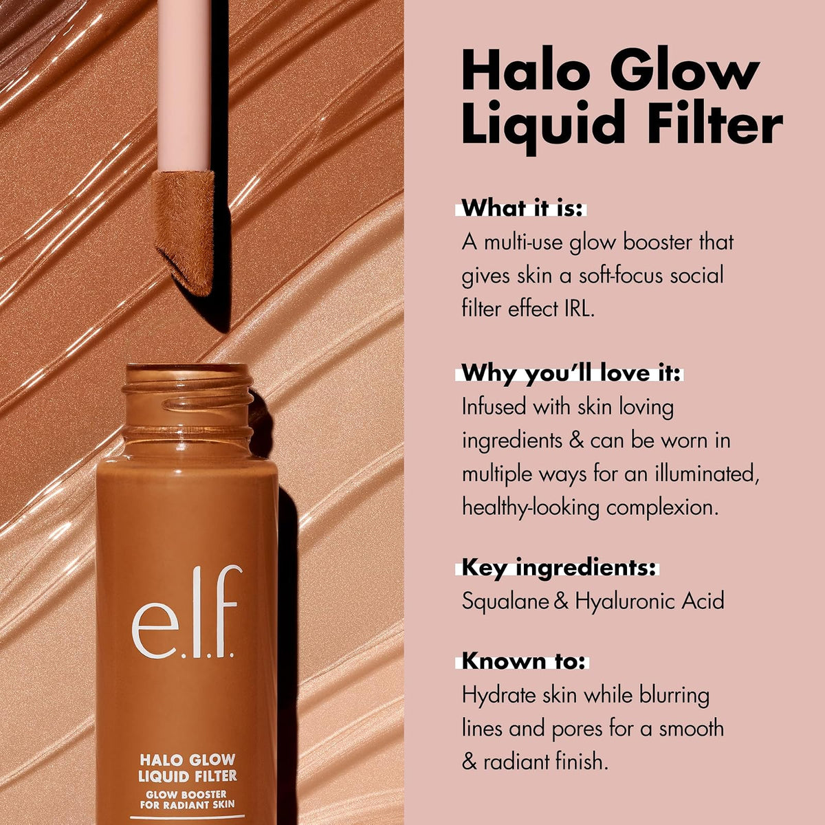 e.l.f. Halo Glow Liquid Filter enlumineur teinté, 31,5 ml