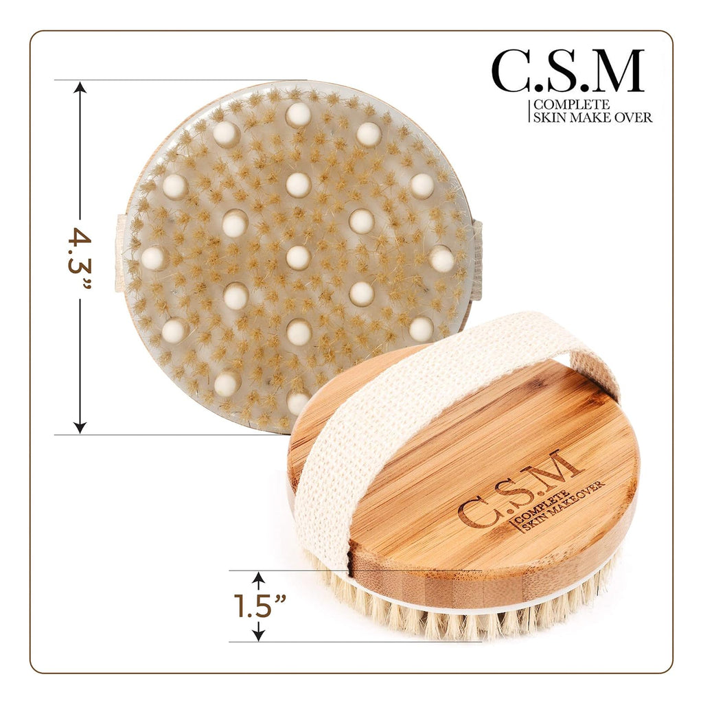 C.S.M brosse corps en bois avec picots de massage