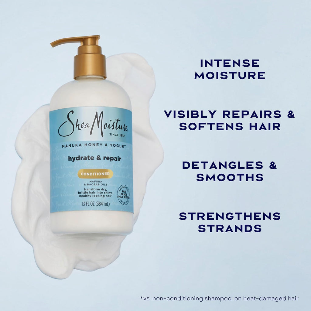 SheaMoisture après-shampooing réparateur miel de manuka et yaourt 384 ml