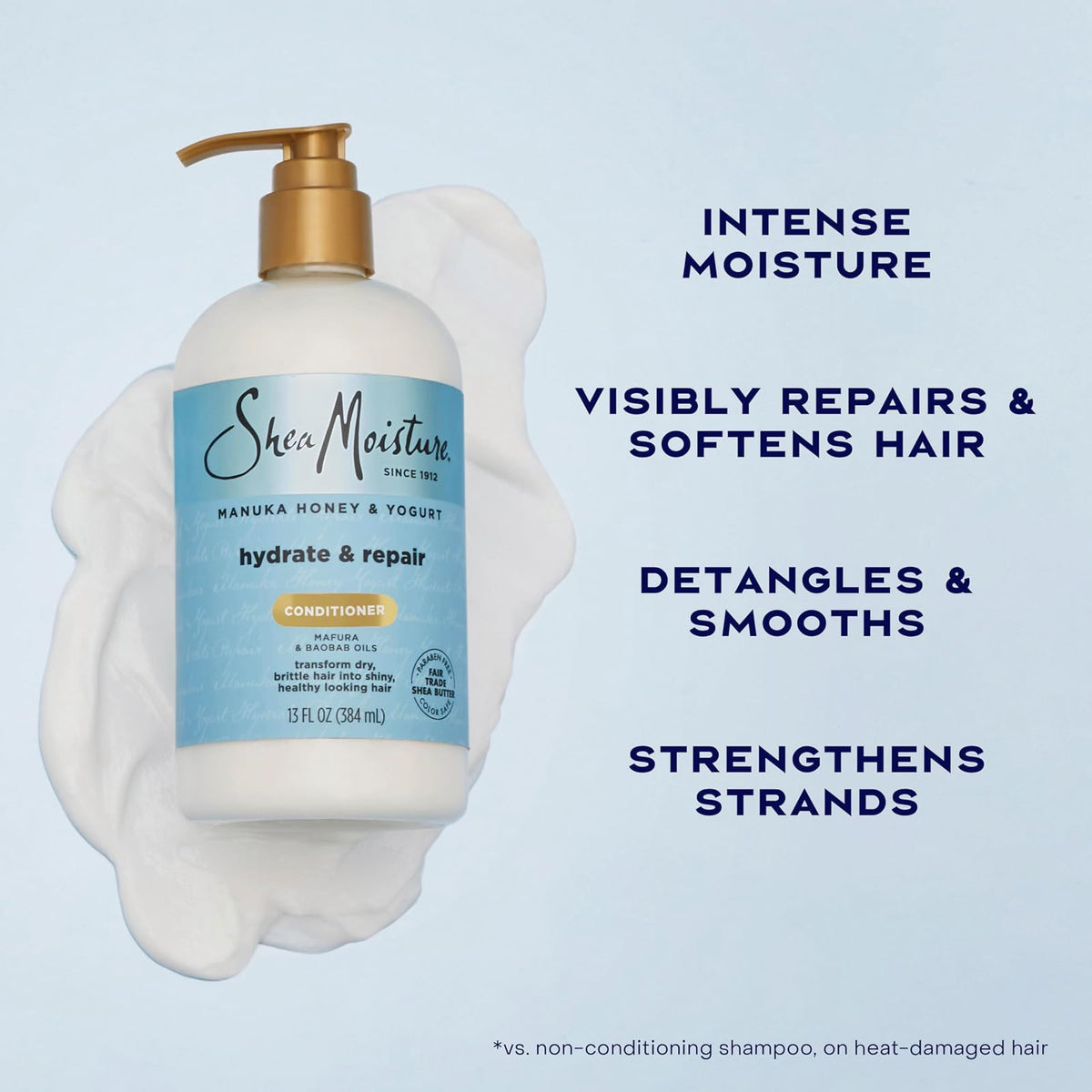SheaMoisture après-shampooing réparateur miel de manuka et yaourt 384 ml