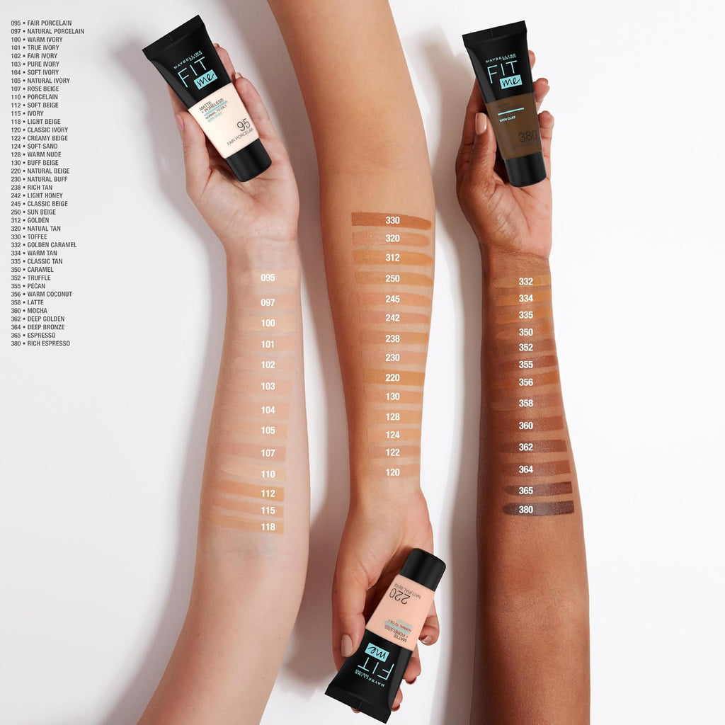 Maybelline Fit Me fond de teint mat, peau uniforme
