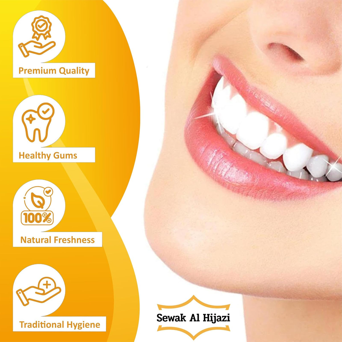 Siwak Sewak Al Hijazi, 6 bâtonnets de miswak naturel