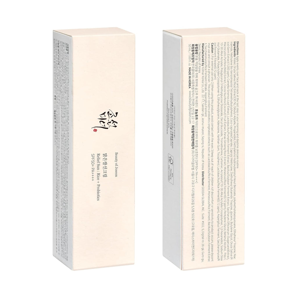 Beauty of Joseon Relief Sun SPF50+ crème solaire au riz, 50 ml