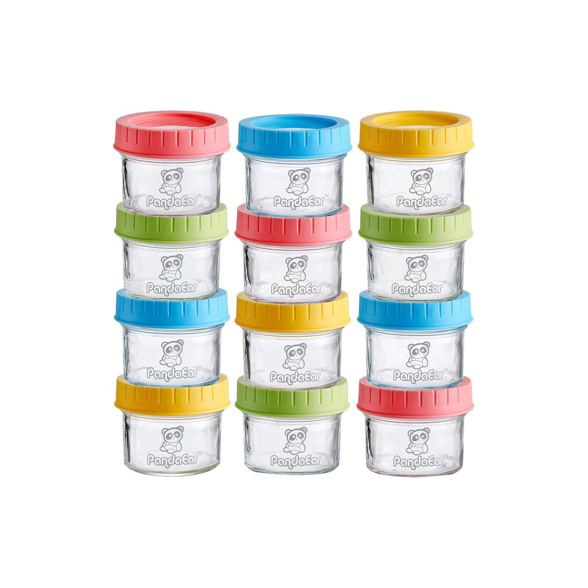 PandaEar pots en verre pour purées, 12 x 120 ml