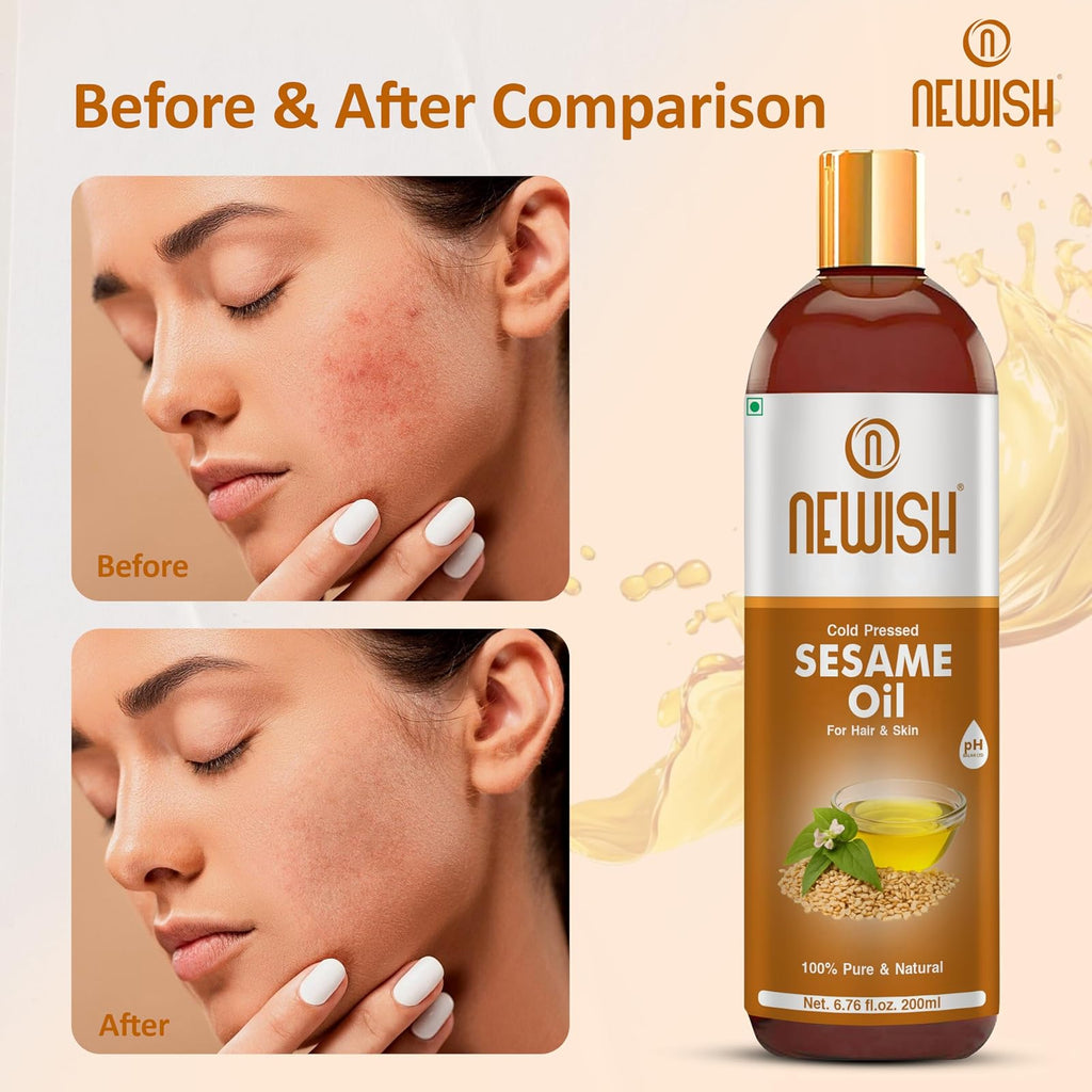 Newish huile de sésame noir pressée à froid 200 ml