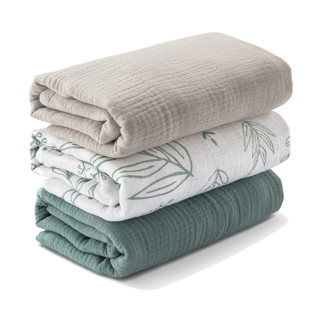 Lyrichom Baby maxi langes en mousseline, lot de 3 (97 x 102 cm)