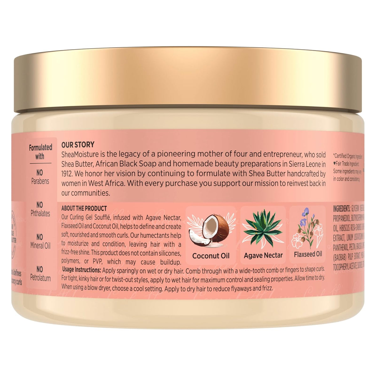 SheaMoisture Curling Gel Soufflé coco et hibiscus 340 g