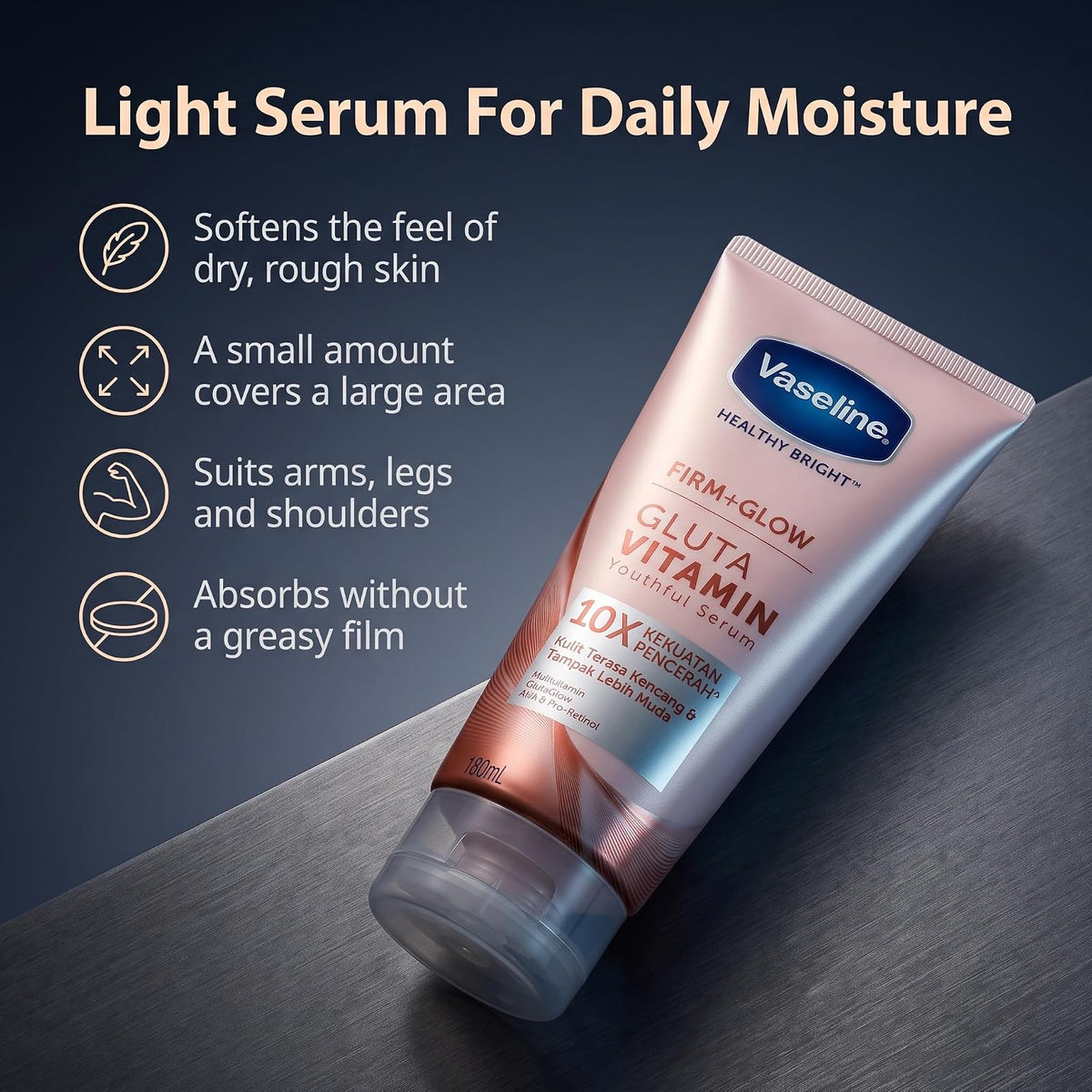 Vaseline Healthy Bright sérum corps Firm+Glow, 180 ml