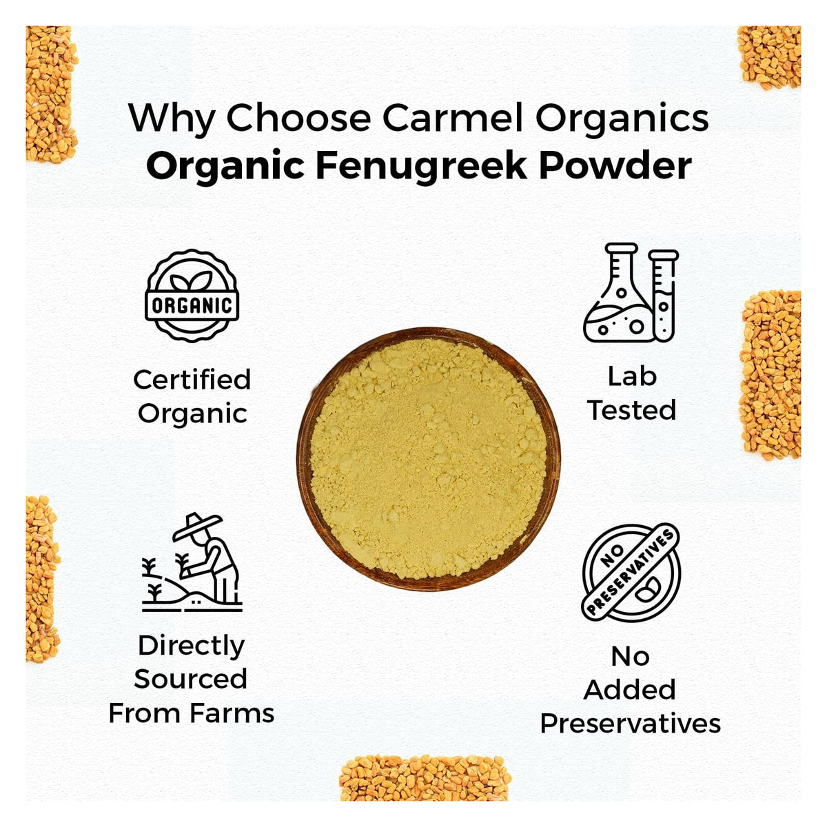 Carmel Organics poudre de fenugrec bio 340 g