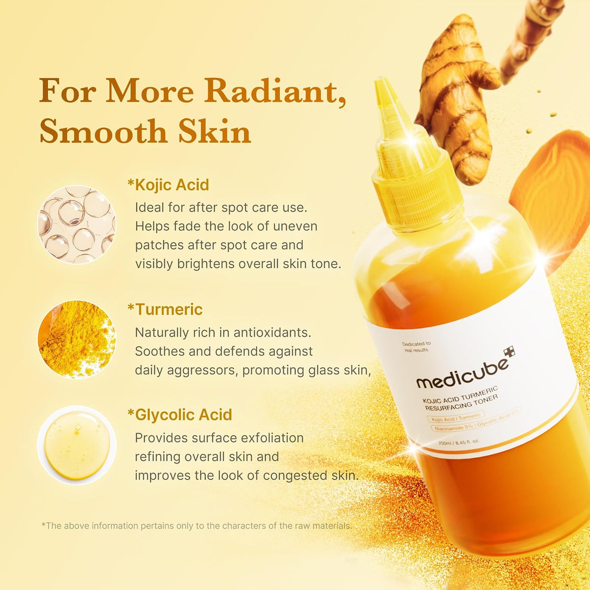 Medicube Kojic Acid Turmeric toner exfoliant, 250 ml