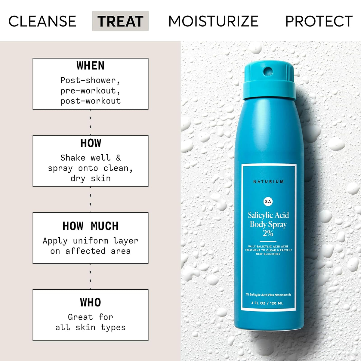 Naturium spray corps à l'acide salicylique 2 % 118 ml