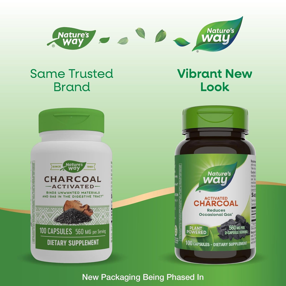 Nature's Way charbon végétal actif, 100 gélules