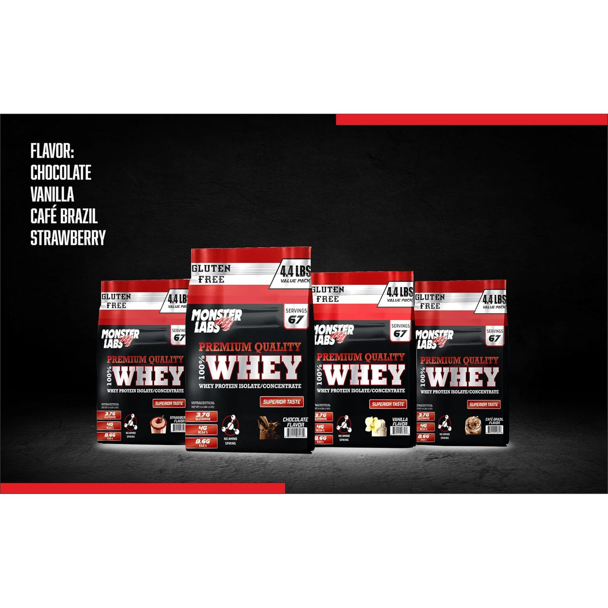 Monster Labs 100% whey, grand sac