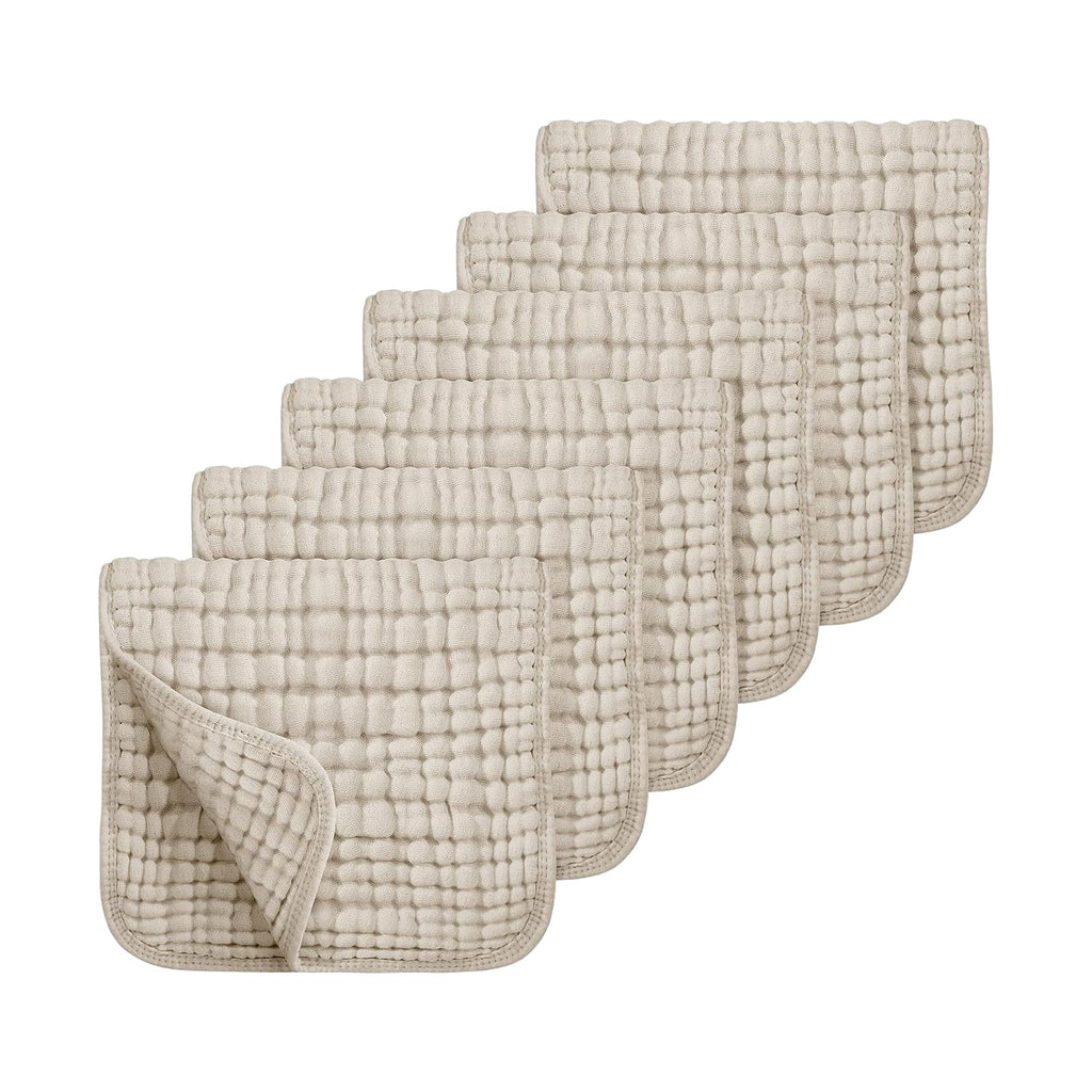 Looxii langes en mousseline 6 couches, lot de 6 (50 x 25 cm)