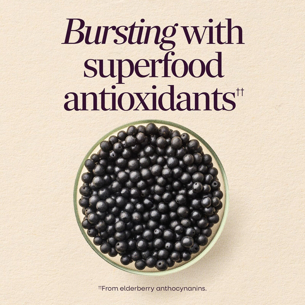 Nature's Way Sambucus gommes au sureau enfants avec zinc, vitamines C et D3, 60 gommes