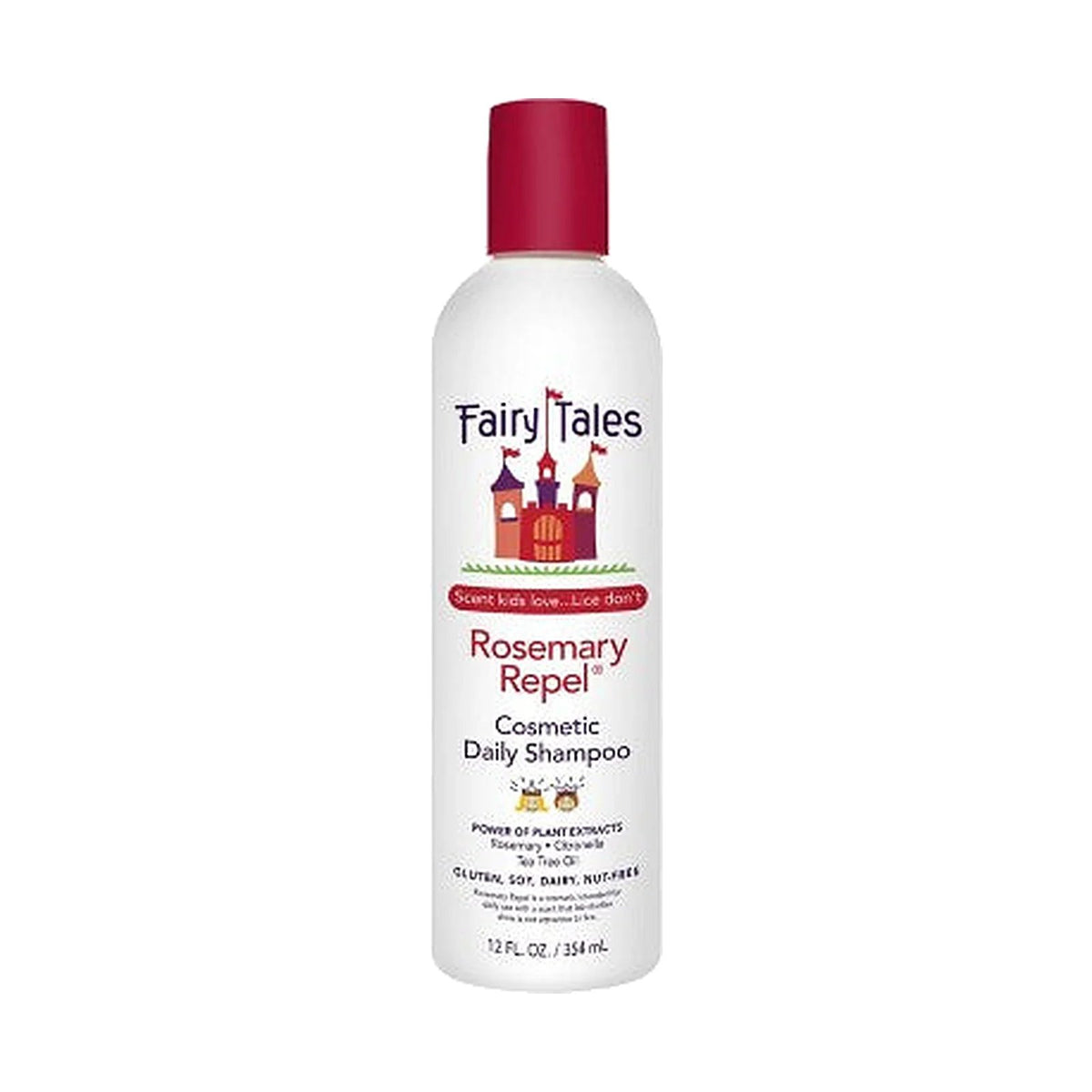 Fairy Tales Rosemary Repel Shampoo 12 oz, flacon de shampoing pour enfants, vu de face sur fond neutre