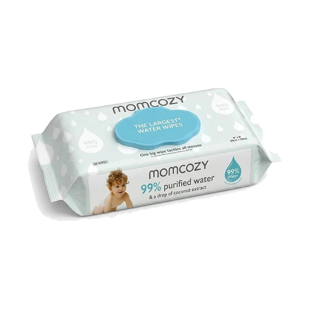 Paquet de lingettes bébé extra-larges Momcozy Water Baby Wipes à 99 % d'eau, photo du produit