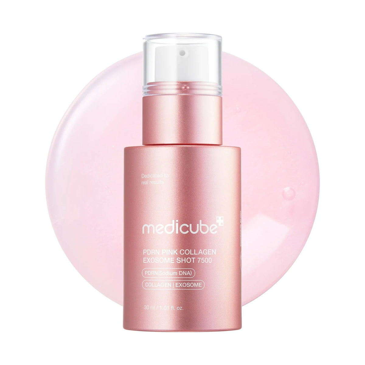 Sérum Medicube PDRN Pink Exosome Shot 7500, flacon de 30 ml, photo du produit, vue de face