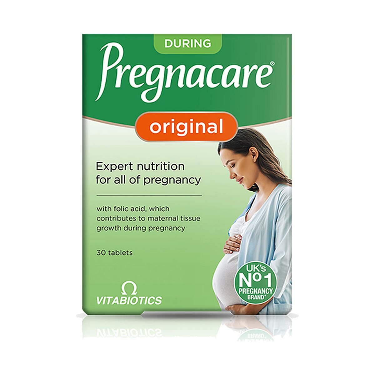 Boîte de multivitamines Vitabiotics Pregnacare Original pour la grossesse, photo du produit seul
