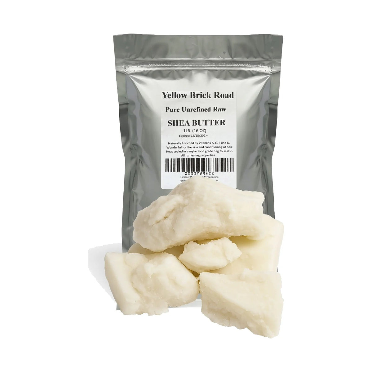 Pot de beurre de karité brut non raffiné Yellow Brick Road de 454 g, photo du produit seul