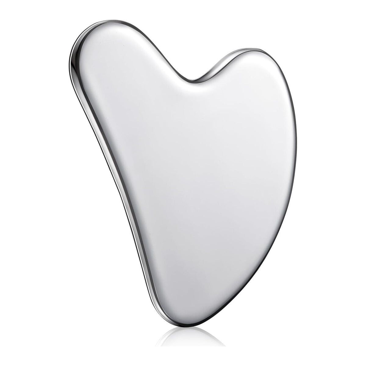 Nuanchu Gua Sha visage en acier inoxydable, photo du produit seul sur fond blanc