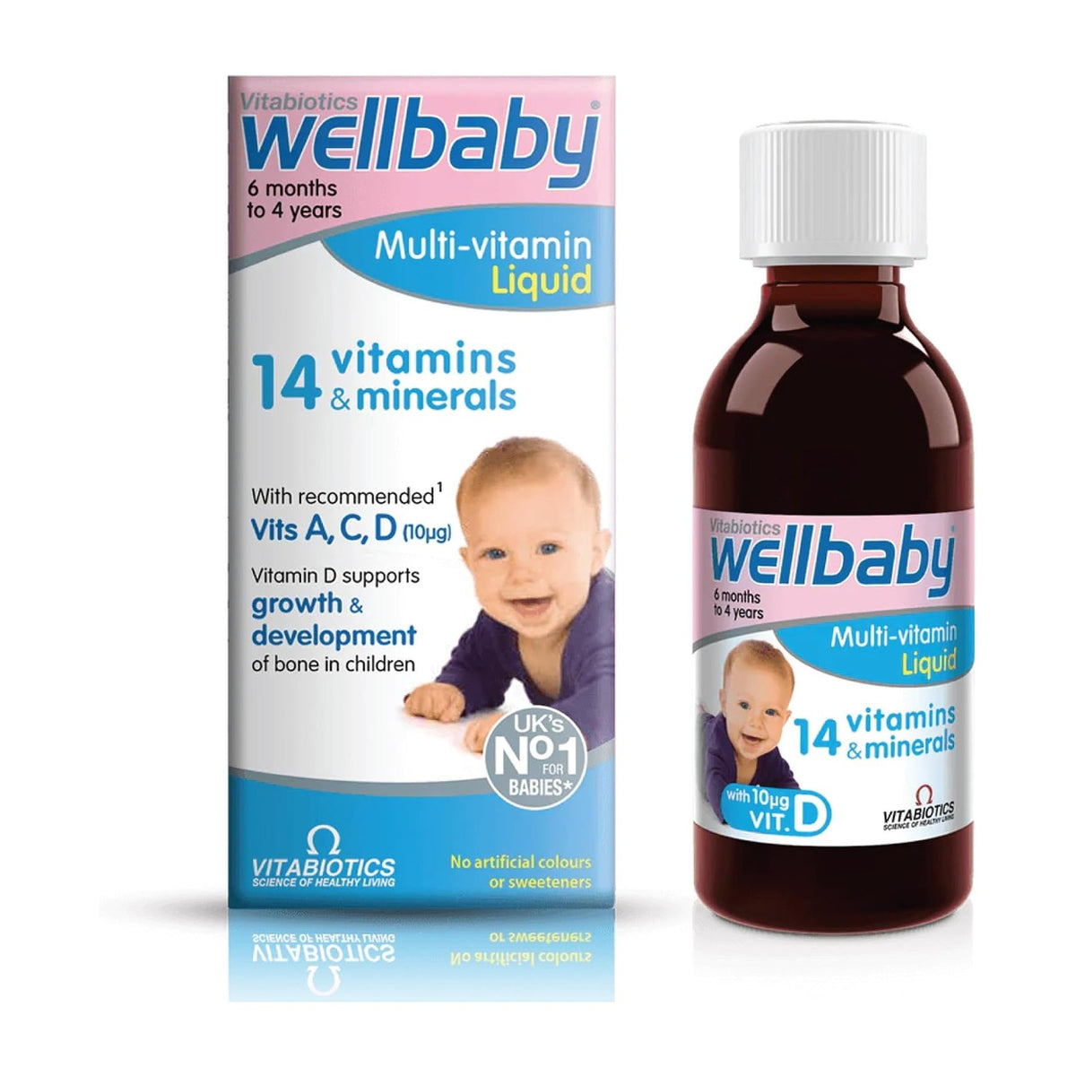 Vitabiotics Wellbaby multivitamines liquide avec vitamine D, de 6 mois à 4 ans, 150 ml