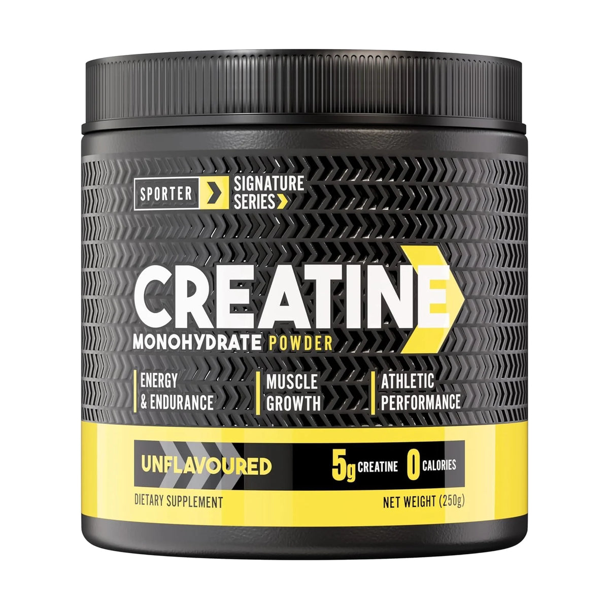 Sporter Créatine monohydrate – 250 g (50 doses), photo du produit seul sur fond blanc