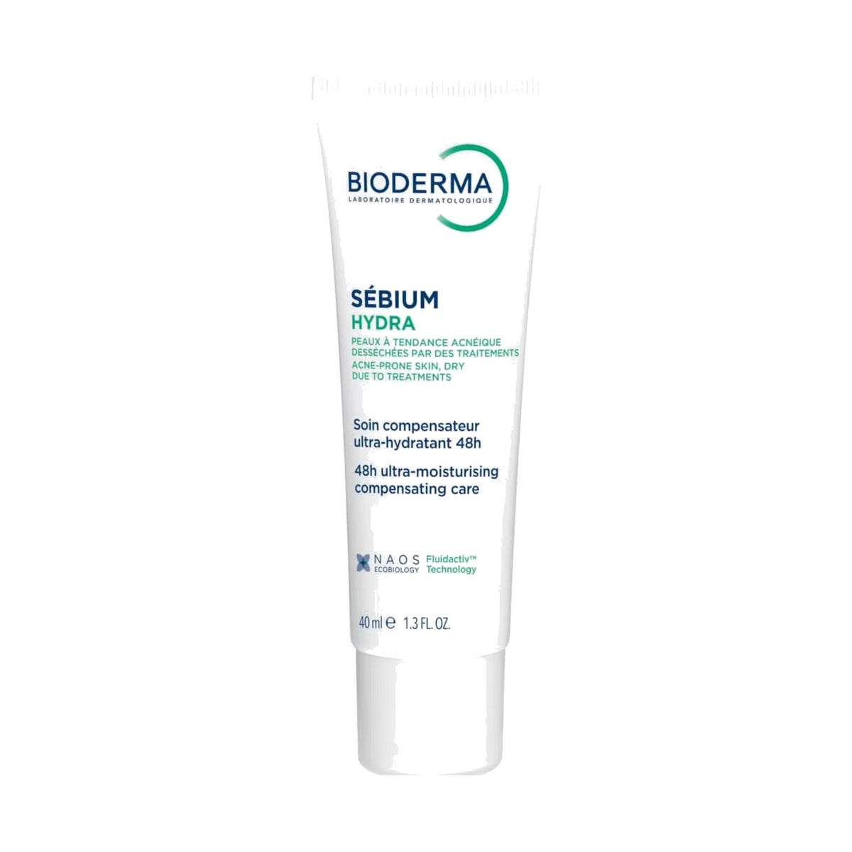 Bioderma Sébium Hydra 40 ml, tube seul sur fond blanc