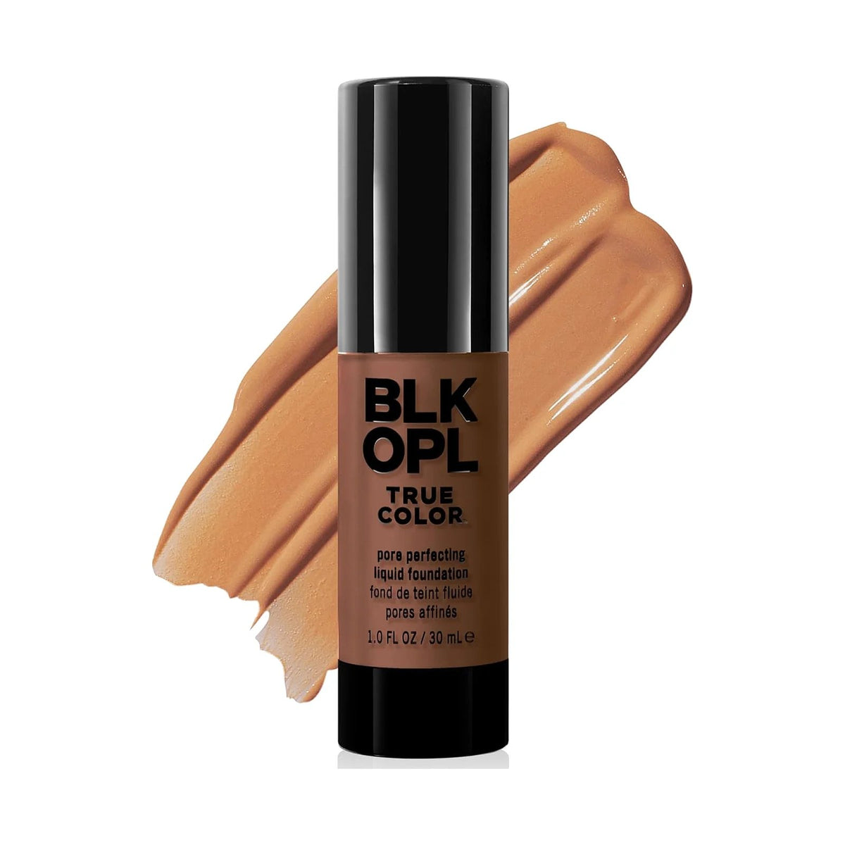 Fond de teint Black Opal True Color Pore Perfecting 30 ml, teinte Nutmeg, sur fond blanc