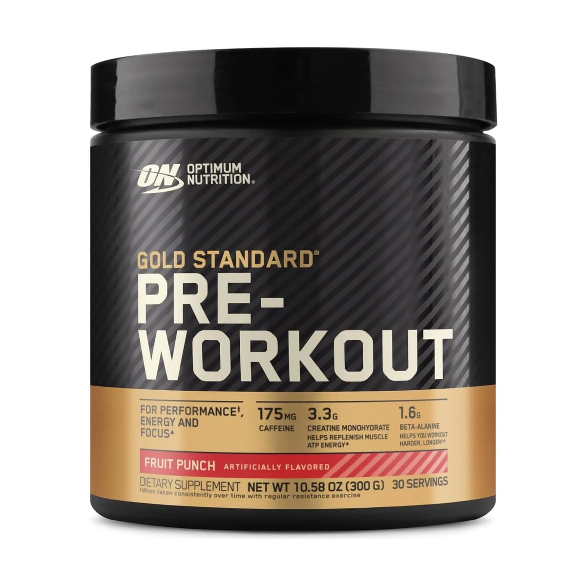 Optimum Nutrition Gold Standard Pre-Workout 30 doses – Punch aux fruits, photo du produit seul sur fond blanc