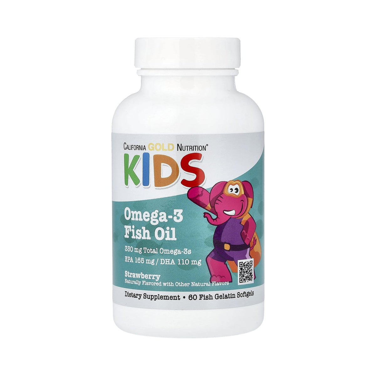 California Gold Nutrition Oméga-3 Enfants fraise 60 capsules