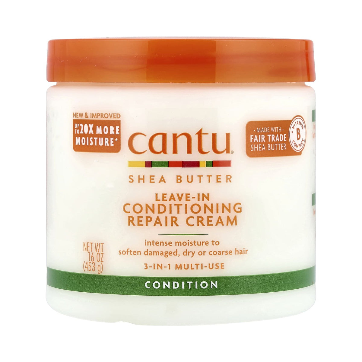 Cantu Crème sans rinçage réparatrice au beurre de karité 453 g