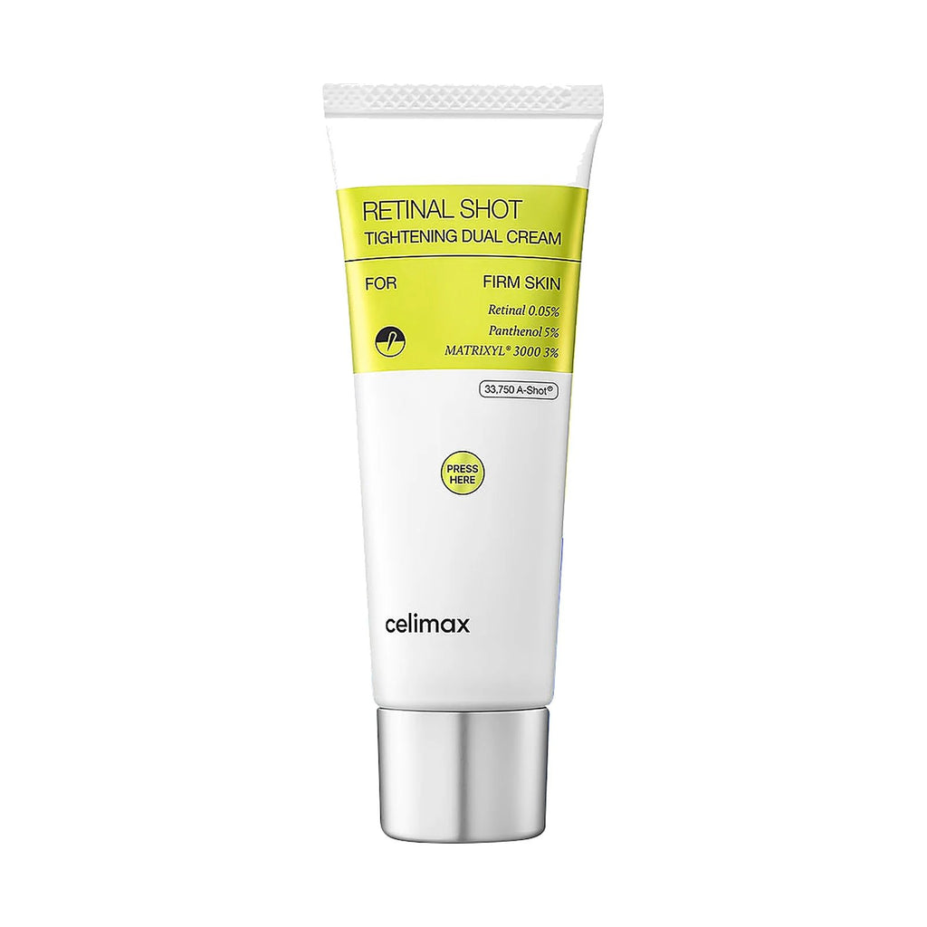Celimax Retinal Shot Tightening Dual Cream 50 ml, tube seul sur fond blanc