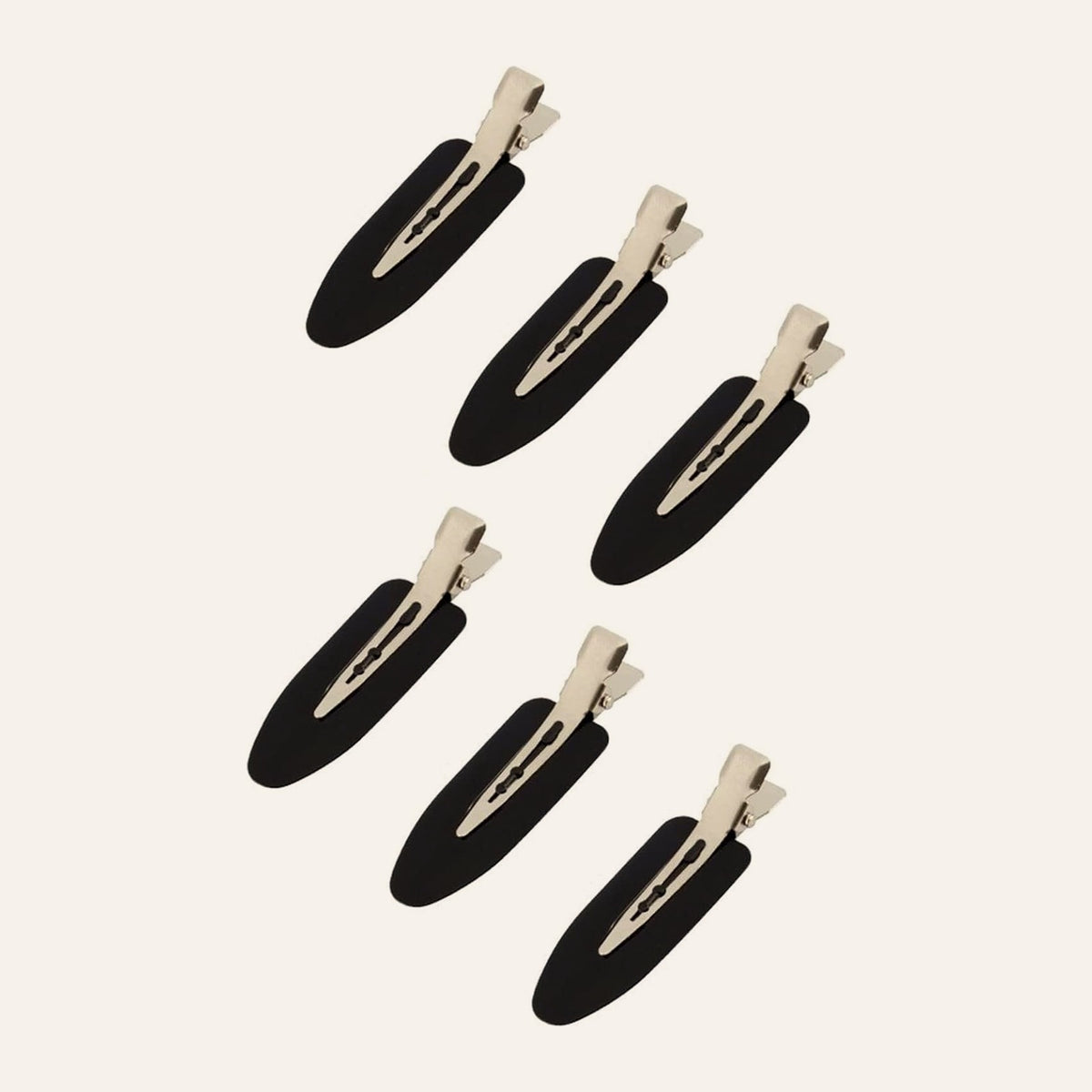Pinces à cheveux sans pli, noires, lot de 6