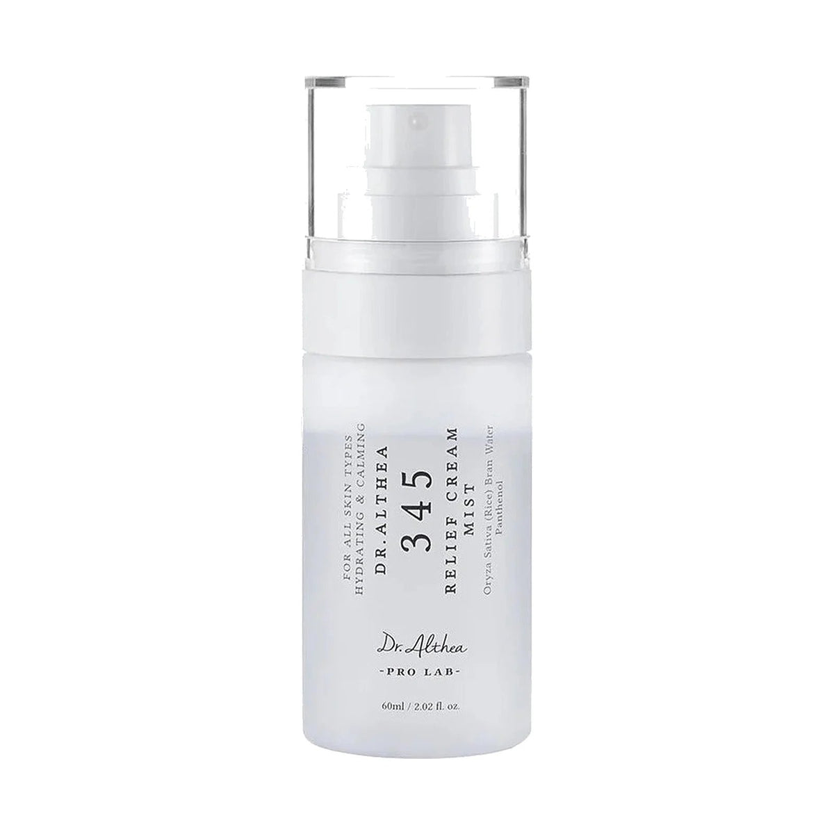 Brume Dr.Althea 345 Relief Cream Mist 60 ml, flacon spray seul sur fond blanc