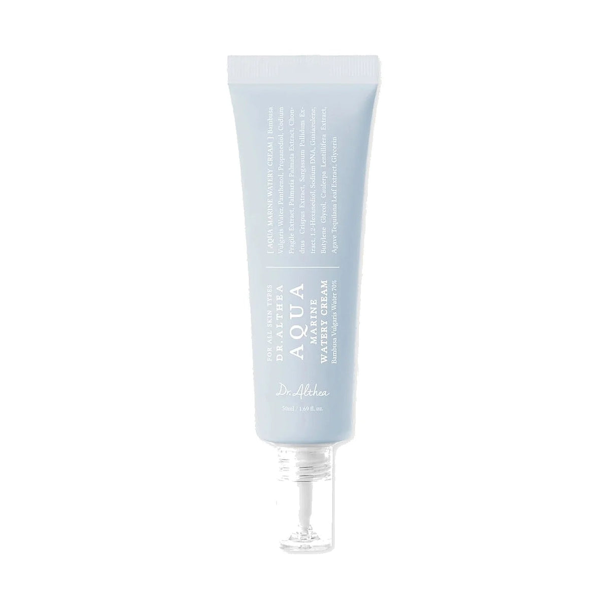 Crème Dr.Althea Aqua Marine Watery Cream 50 ml, tube seul sur fond blanc