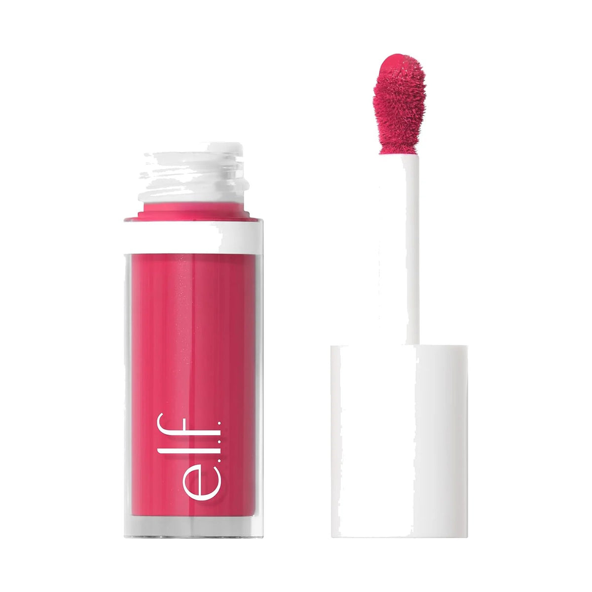 Blush liquide e.l.f. Camo Liquid Blush, teinte Comin' In Hot Pink, sur fond blanc